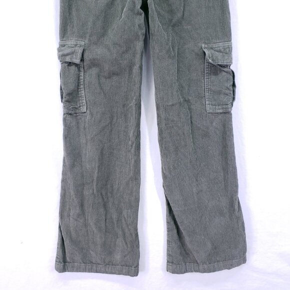 Tinseltown Pants Womens Size 1 Green Corduroy Baggy Wide Leg Cargo 100% Cotton - Picture 12 of 16